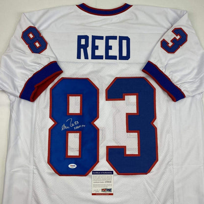 Autographed/Signed Andre Reed HOF 14 Buffalo White Football Jersey PSA/DNA COA