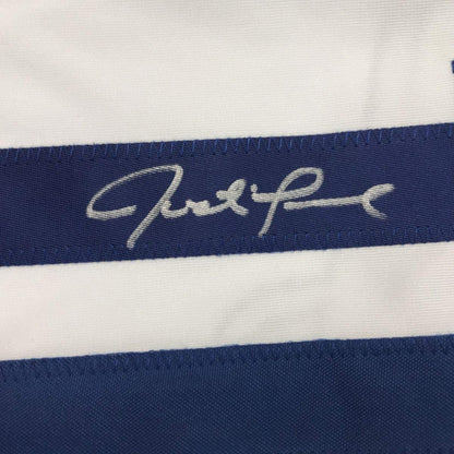 Autographed/Signed Justin Turner Los Angeles LA White Baseball Jersey JSA COA