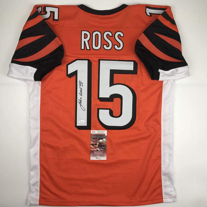 Autographed/Signed John Ross III Cincinnati Orange Football Jersey JSA COA