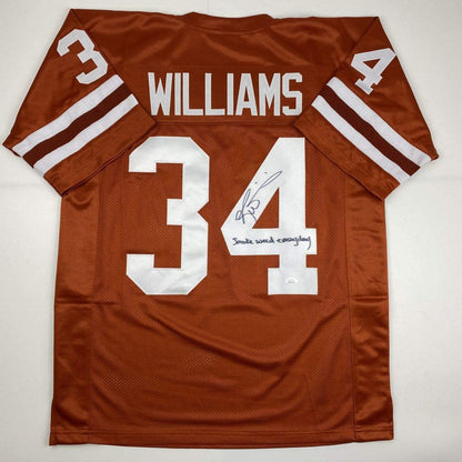 Autographed/Signed Ricky Williams Smoke Weed Everyday Inscription Texas Orange College Football Jersey JSA COA