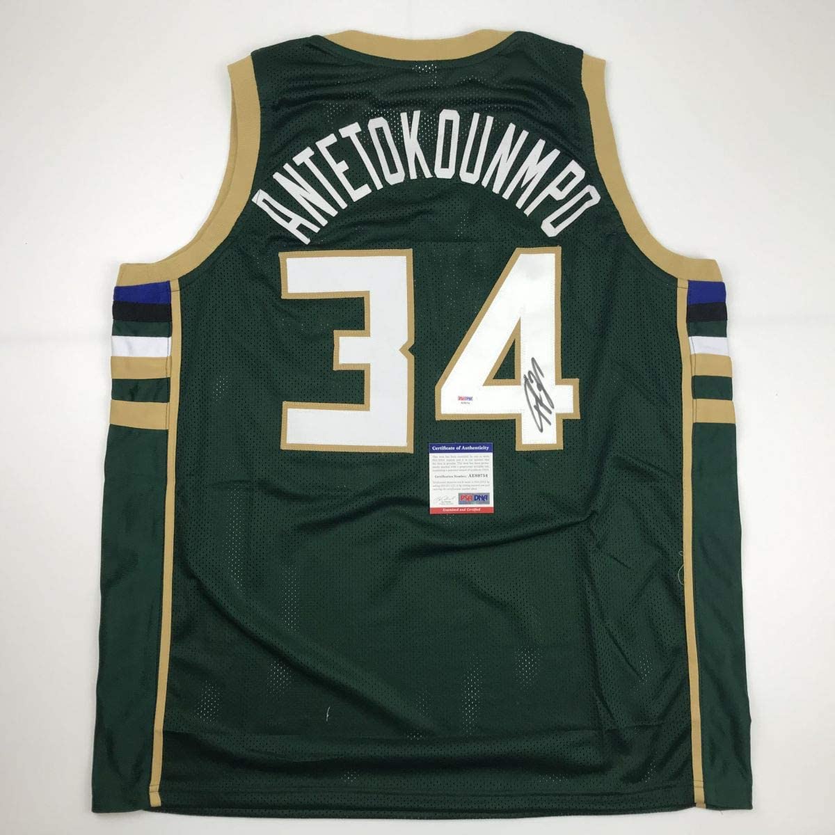 Autographed/Signed Giannis Antetokounmpo Milwaukee Green Basketball Jersey PSA/DNA COA