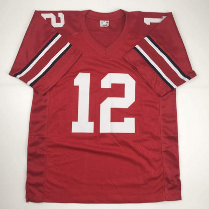 Autographed/Signed Cardale Jones Ohio State Red College Football Jersey JSA COA