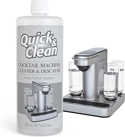 Quick & Clean Cocktail Machine Cleaner & Descaler - Made in the USA - Cleaner & Descaler for At-Home Cocktail Machines - Removes Mineral & Limescale Buildup