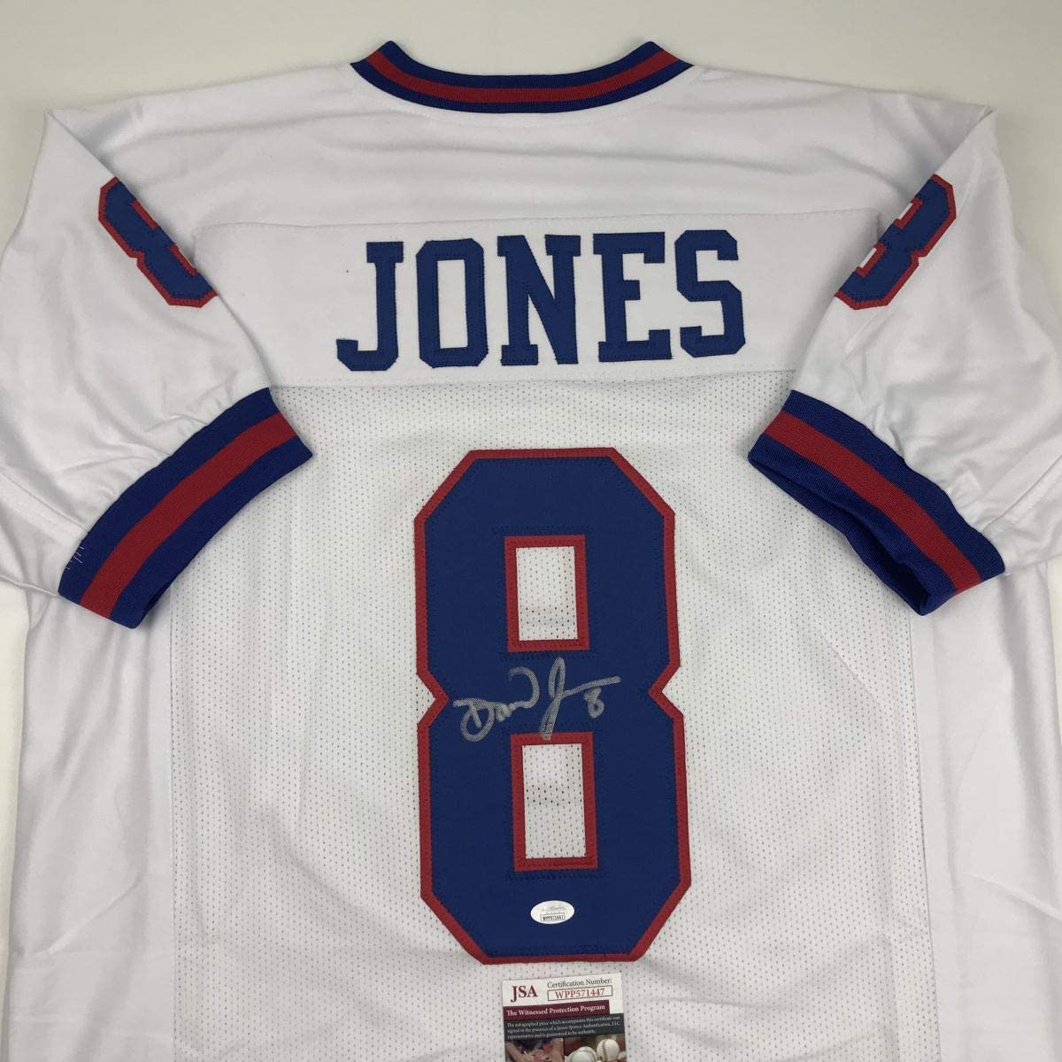 Autographed/Signed Daniel Jones New York Color Rush Football Jersey JSA COA