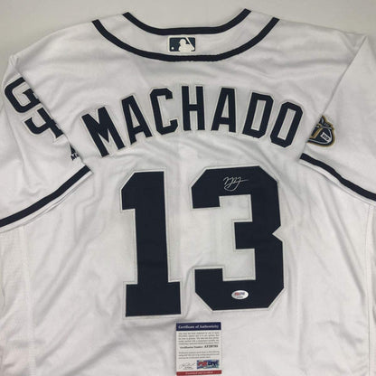 Autographed/Signed Manny Machado San Diego White Baseball Jersey PSA/DNA COA