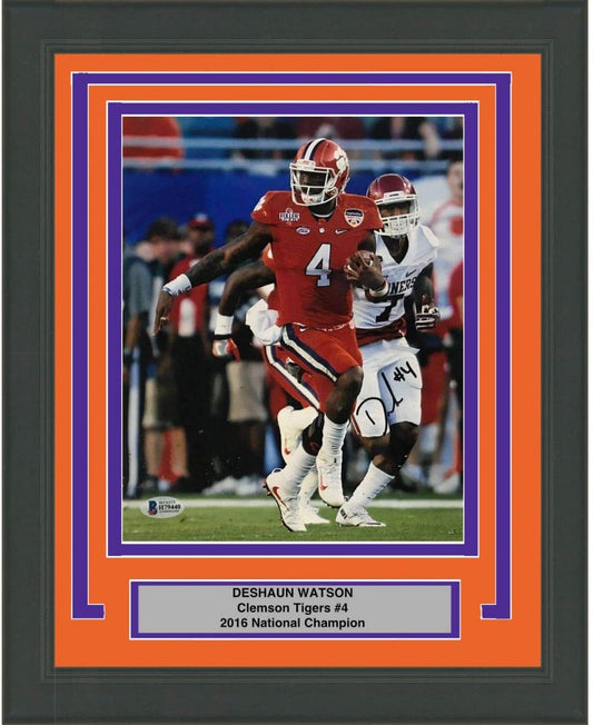 Framed Autographed/Signed Deshaun Watson Clemson Tigers 8x10 College Football Photo Beckett BAS COA #2
