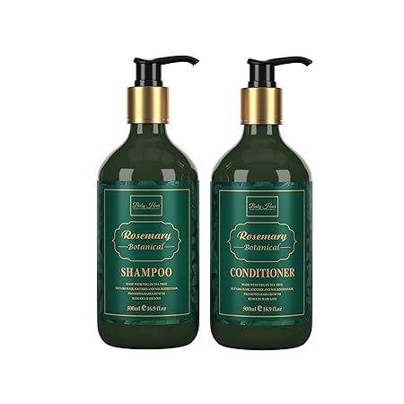 Baby Hair Botanical Shampoo & Conditioner Set - Anti Hair Fall & Hair Growth Formulas with Panthenol, Tea Tree Oil, Multivitamins (A, B3, D)