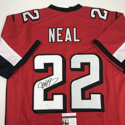 Autographed/Signed Keanu Neal Atlanta Red Football Jersey JSA COA