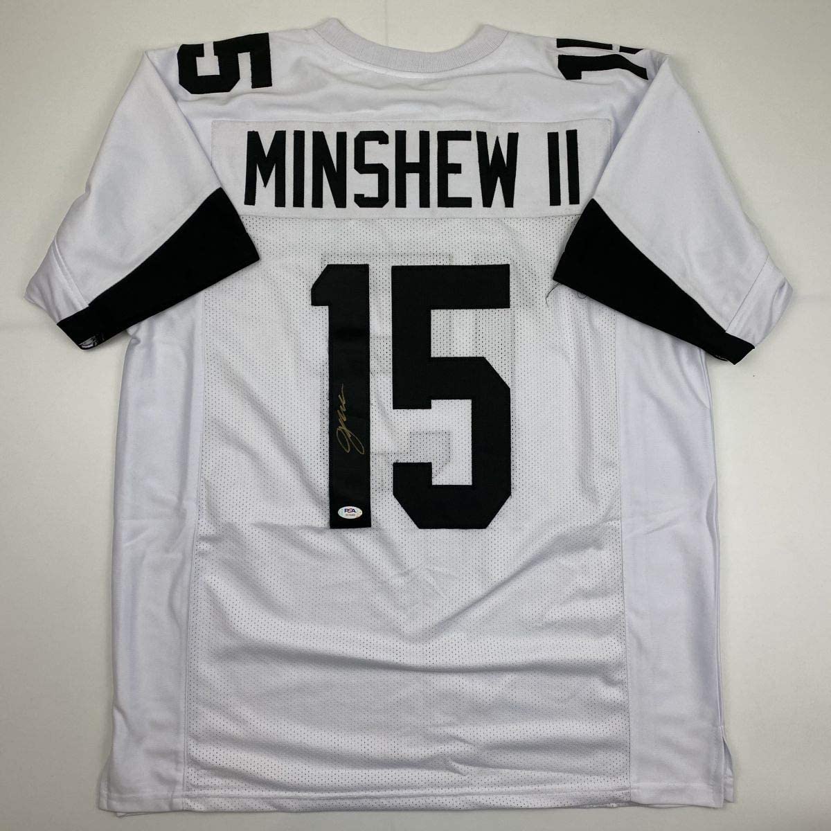 Autographed/Signed Gardner Minshew II Jacksonville White Football Jersey PSA/DNA COA