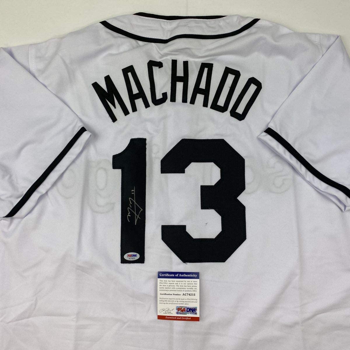 Autographed/Signed Manny Machado San Diego White Baseball Jersey Beckett BAS COA #2