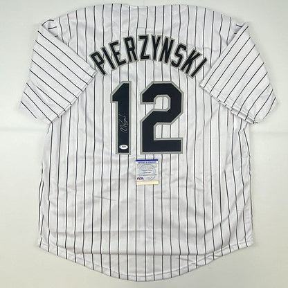 Autographed/Signed AJ A.J. Pierzynski Chicago Pinstripe Baseball Jersey PSA/DNA COA