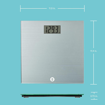 Weight Watchers Scales by Conair Bathroom Scale for Body Weight, Easy To Read Scale, Glass Body Scale Measures Weight Up to 400 Lbs. in Chic Glass