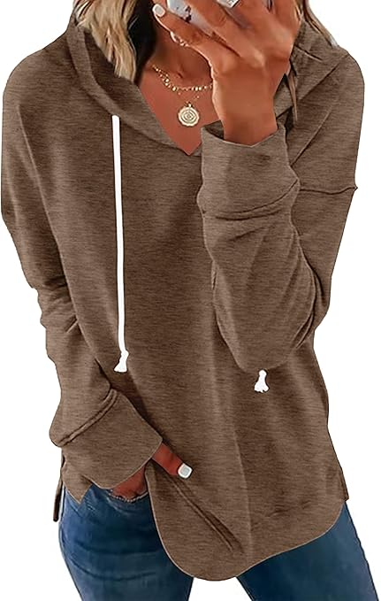 Poetsky Hoodies for Women Long Sleeve Lightweight Oversized Sweatshirts Loose Casual Pullover Tops