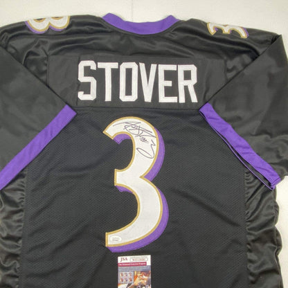 Autographed/Signed Matt Stover Baltimore Black Football Jersey JSA COA