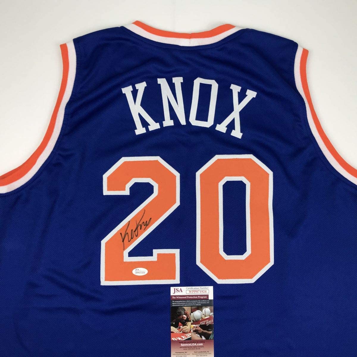 Autographed/Signed Kevin Knox New York Blue Basketball Jersey JSA COA
