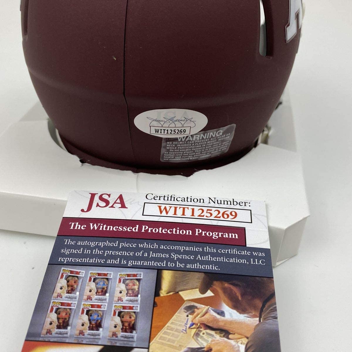 Autographed/Signed Johnny Manziel Texas A&M Aggies College Football Mini Helmet JSA COA