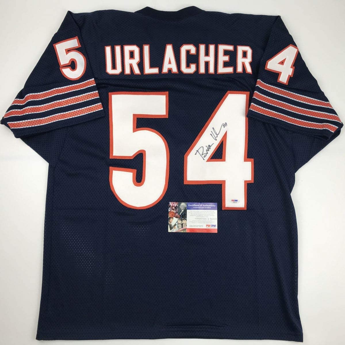 Autographed/Signed Brian Urlacher Chicago Blue Football Jersey PSA/DNA COA