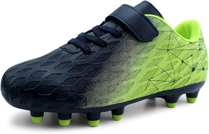 brooman Kids Firm Ground Soccer Cleats Boys Girls Athletic Outdoor Football Shoes