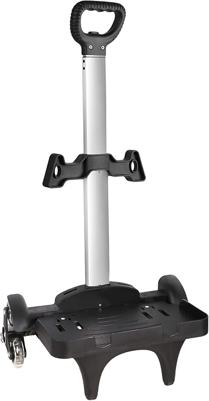 Backpack Trolley - Wheeled Trolley Hand Aluminium Alloy Non-Folding Trolley Cart for School Bags/Luggage/Backpack, Wheels
