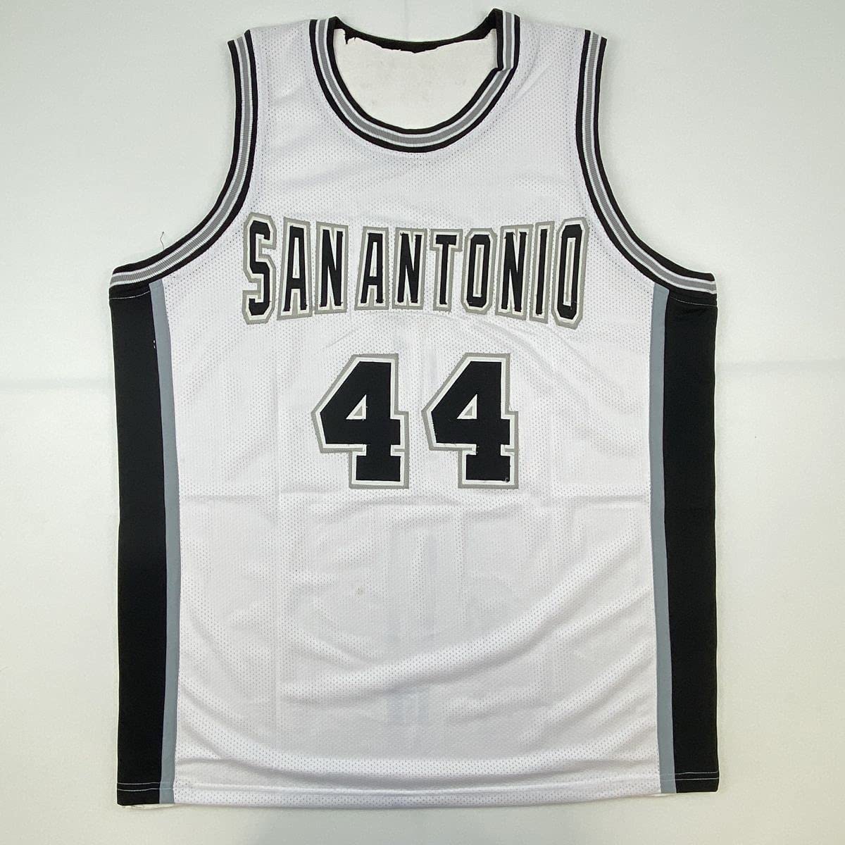 Autographed/Signed George Gervin HOF 96 San Antonio White Basketball Jersey JSA COA