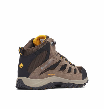 Columbia Men's Crestwood Mid Waterproof, Cordovan/Squash, 10.5