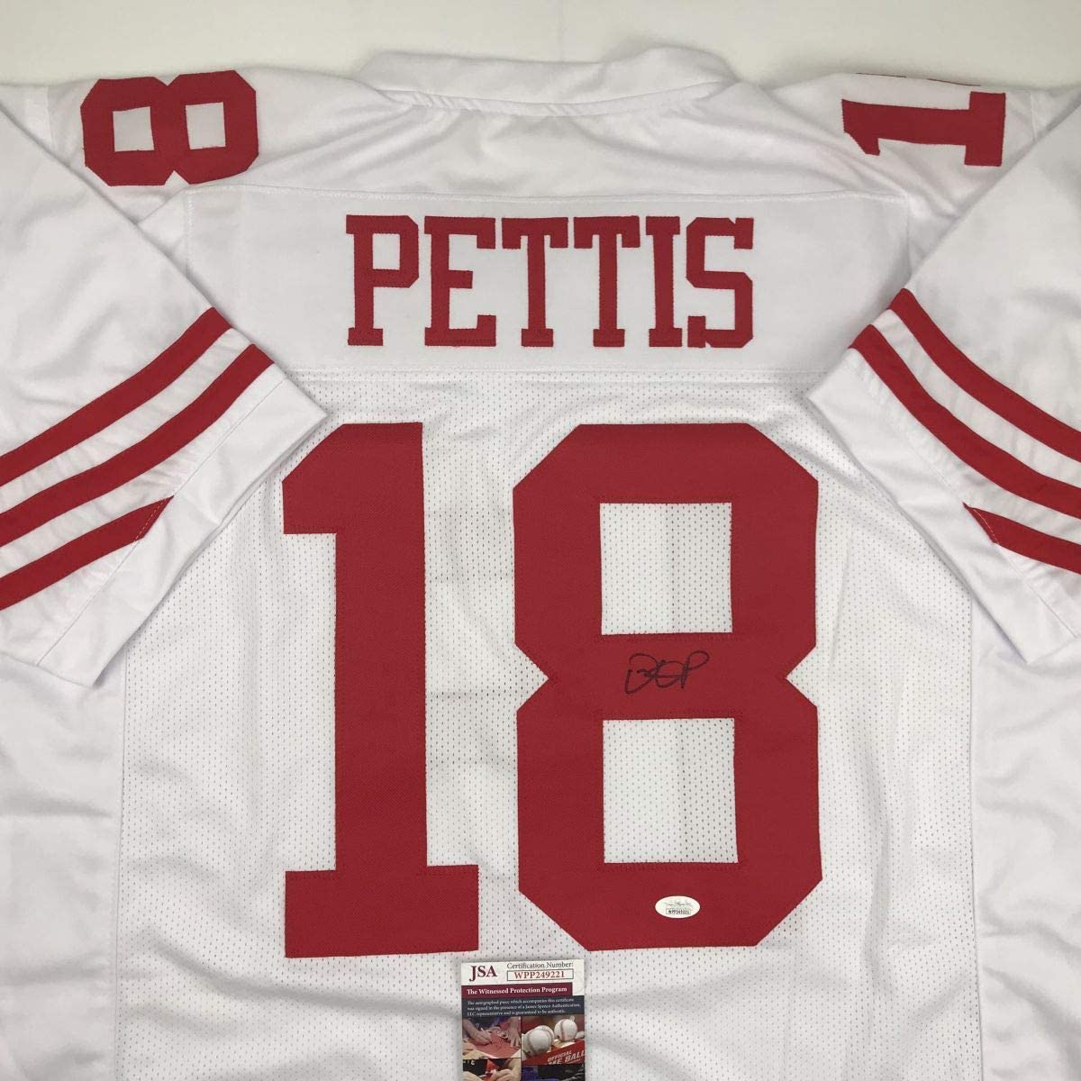 Autographed/Signed Dante Pettis San Francisco White Football Jersey JSA COA