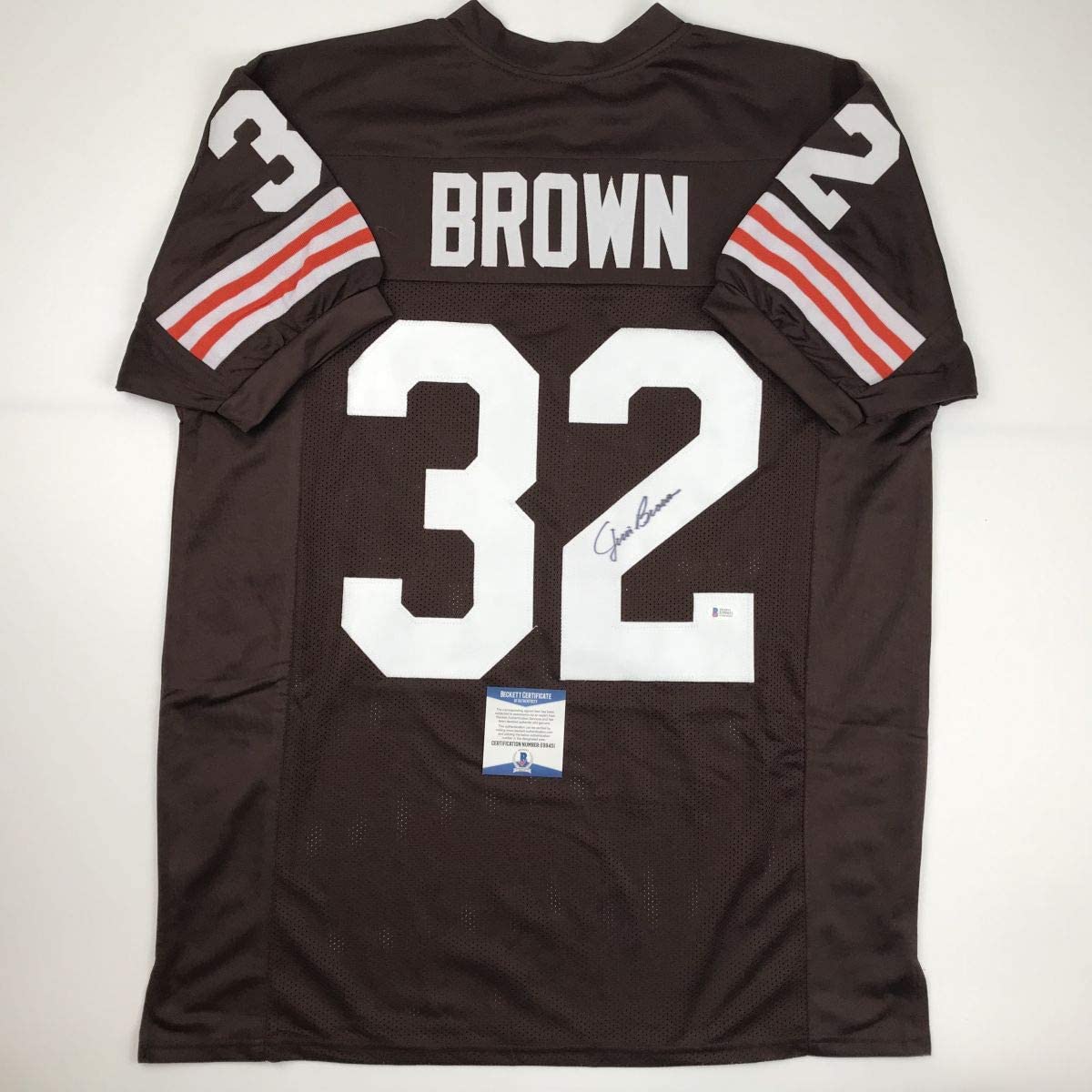 Autographed/Signed Jim Brown Cleveland Football Brown Jersey Beckett BAS COA
