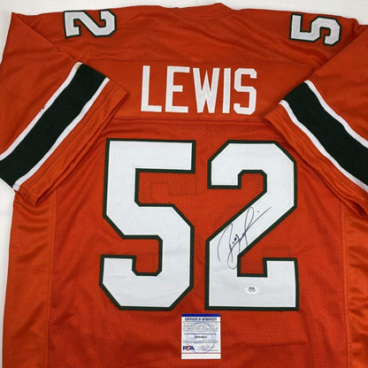 Autographed/Signed Ray Lewis Miami Orange College Football Jersey PSA/DNA COA