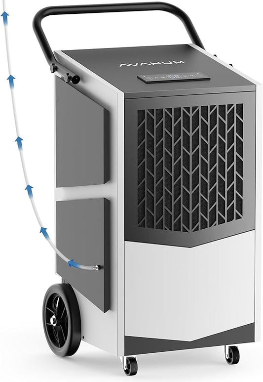 250 Pint Commercial Dehumidifier with Pump with Drain Hose for Basements, 8000sqft Commercial Grade Dehumidifiers for Industrial, 24H Timer, Continuous Dehumidification