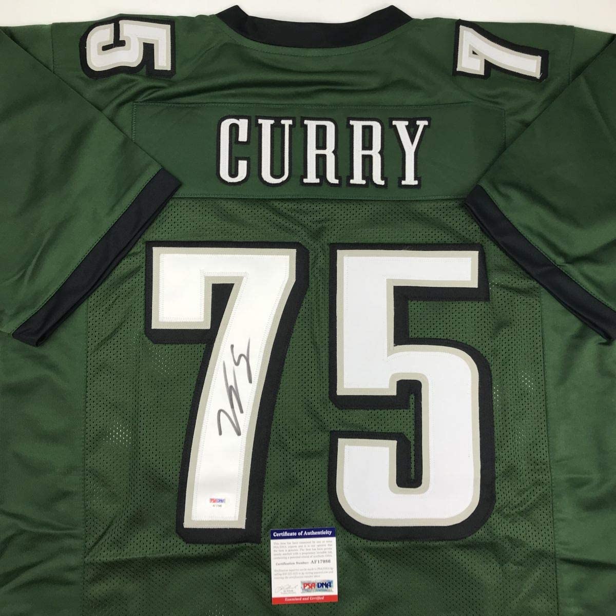 Autographed/Signed Vinny Curry Philadelphia Green Football Jersey PSA/DNA COA