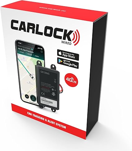 CARLOCK Wired Hidden GPS Car Tracker - 12-24v Battery, Anti Theft Car Device, 4G LTE, Instant Alerts, Easy Install, Multi-Network SIM, Real-Time Monitoring
