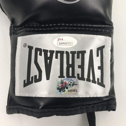 Autographed/Signed George Foreman Black Everlast Boxing Glove JSA COA Auto