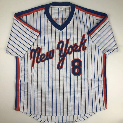 Autographed/Signed Gary Carter New York Pinstripe Baseball Jersey JSA COA