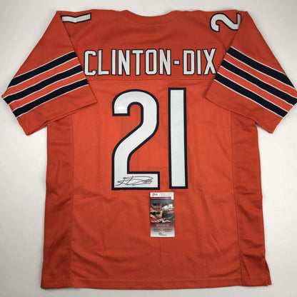 Autographed/Signed Haha Ha Ha Clinton-Dix Chicago Orange Football Jersey JSA COA