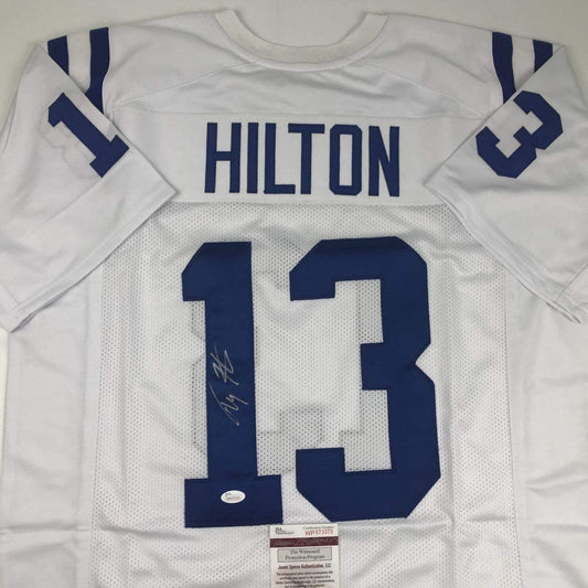 Autographed/Signed TY T.Y. Hilton Indianapolis White Football Jersey JSA COA