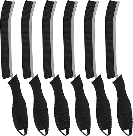 SXhyf Hard Bristle Crevice Cleaning Brush - Multifunctional Gap Cleaning Brush, Bathroom Cleaning Tools, Grout Brush, Crevice Cleaning Supplies for Household Use, Kitchen, Window, Vehicle (6, Black)