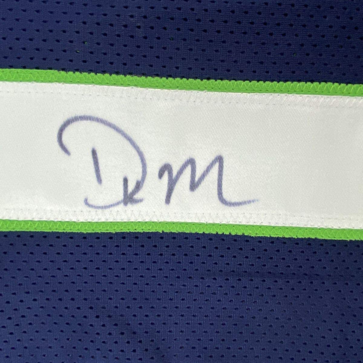 Autographed/Signed DK D.K. Metcalf Seattle Blue Football Jersey JSA COA #2