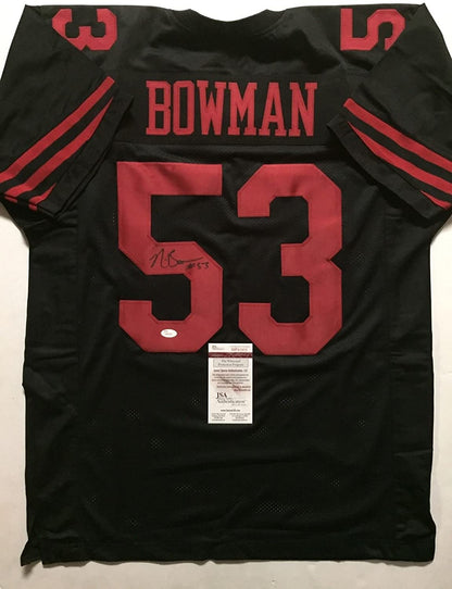 Autographed/Signed Navorro Bowman San Francisco 49ers Black Football Jersey JSA COA