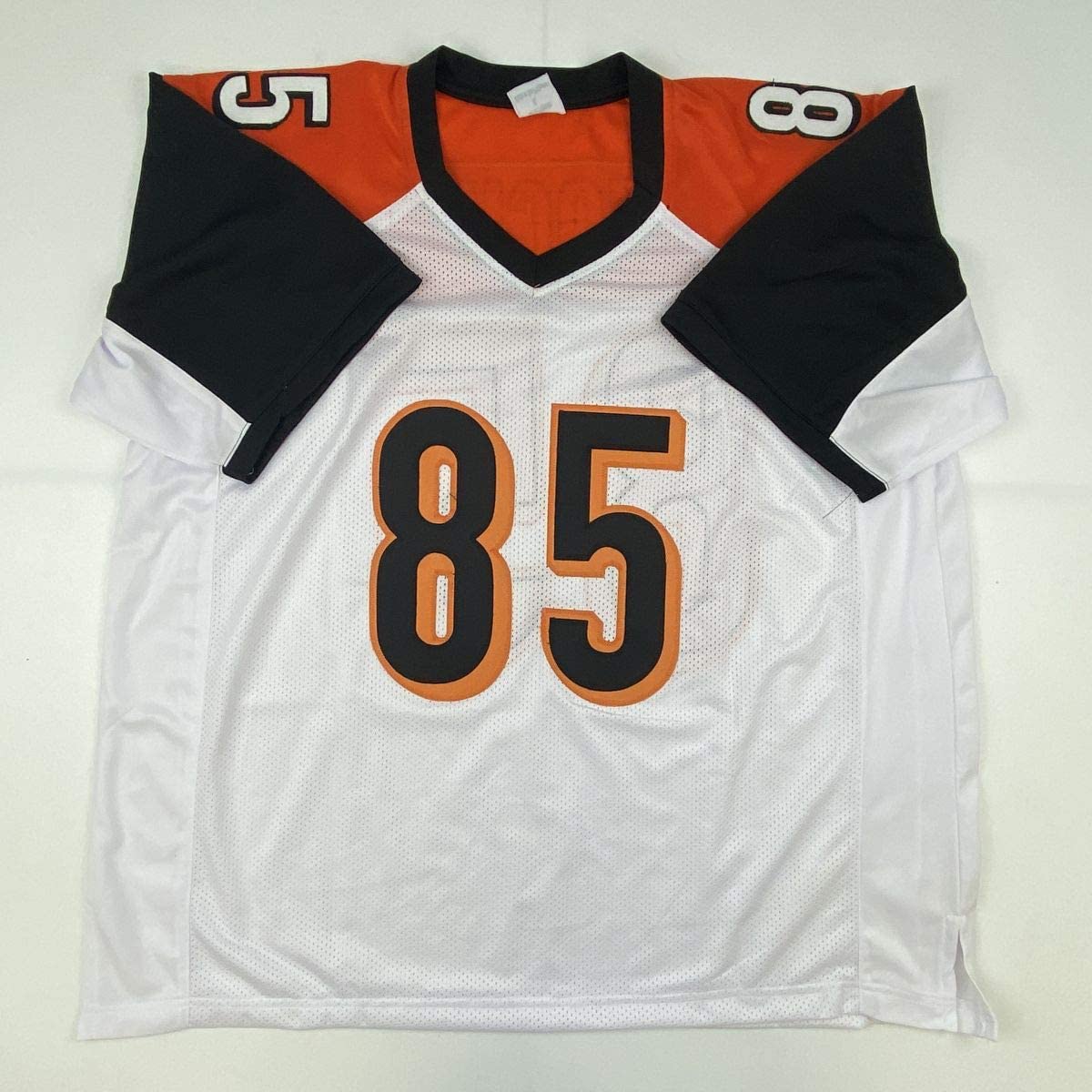 Autographed/Signed Chad Ochocinco (Johnson) Cincinnati White Football Jersey JSA COA
