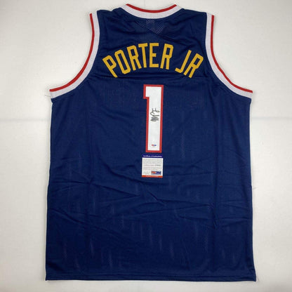 Autographed/Signed Michael Porter Jr. Denver Dark Blue Basketball Jersey PSA/DNA COA