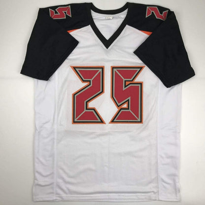 Autographed/Signed Peyton Barber Tampa Bay White Football Jersey PSA/DNA COA