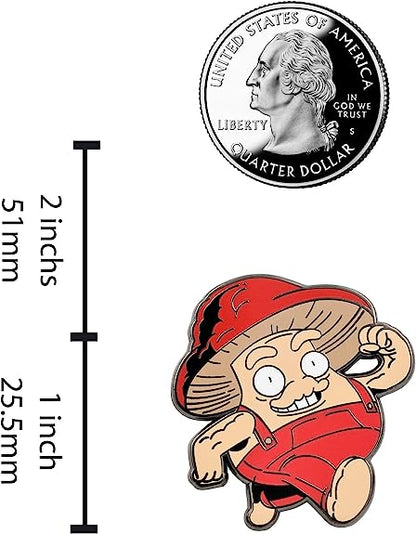 Mushroom Guy Enamel Pin - Funny, Trippy Shroom Dude Pin