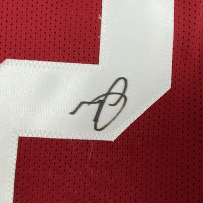 Autographed/Signed Minkah Fitzpatrick Alabama Red College Football Jersey JSA COA