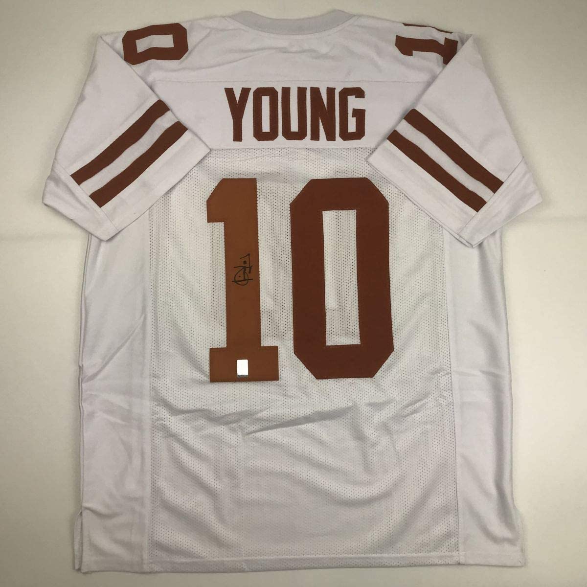 Autographed/Signed Vince Young Texas White College Football Jersey GTSM COA Holo Only