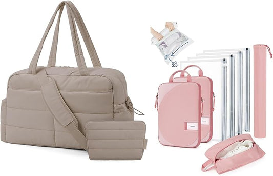 BAGSMART Travel Duffle Bag AND Space Saver Bags