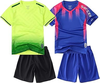 M2C Boys 2-Pack Jersey Soccer Knit Set Sport Team Uniform Shirt and Shorts