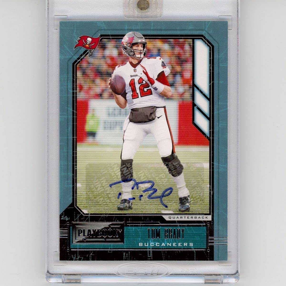 Autographed/Signed 2020 Panini Playbook Tom Brady #87 Tampa Bay Buccaneers Auto Football Card