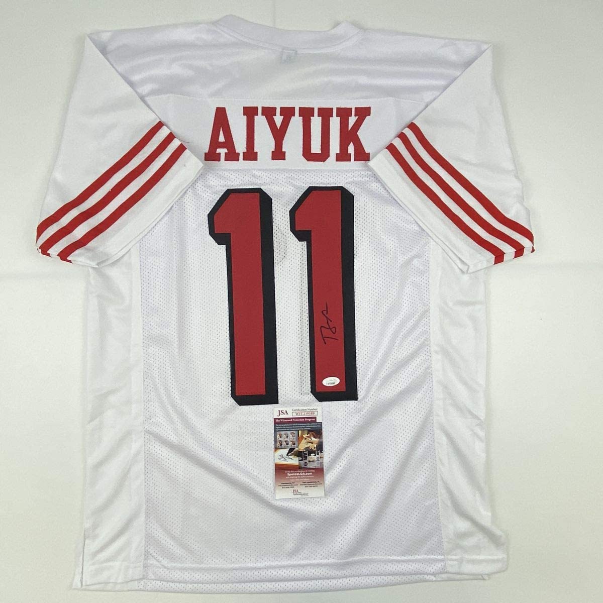 Autographed/Signed Brandon Aiyuk San Francisco White Alternate Football Jersey JSA COA