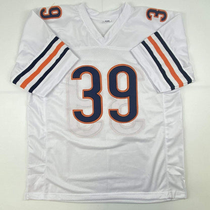 Autographed/Signed Eddie Jackson Chicago White Football Jersey Beckett BAS COA