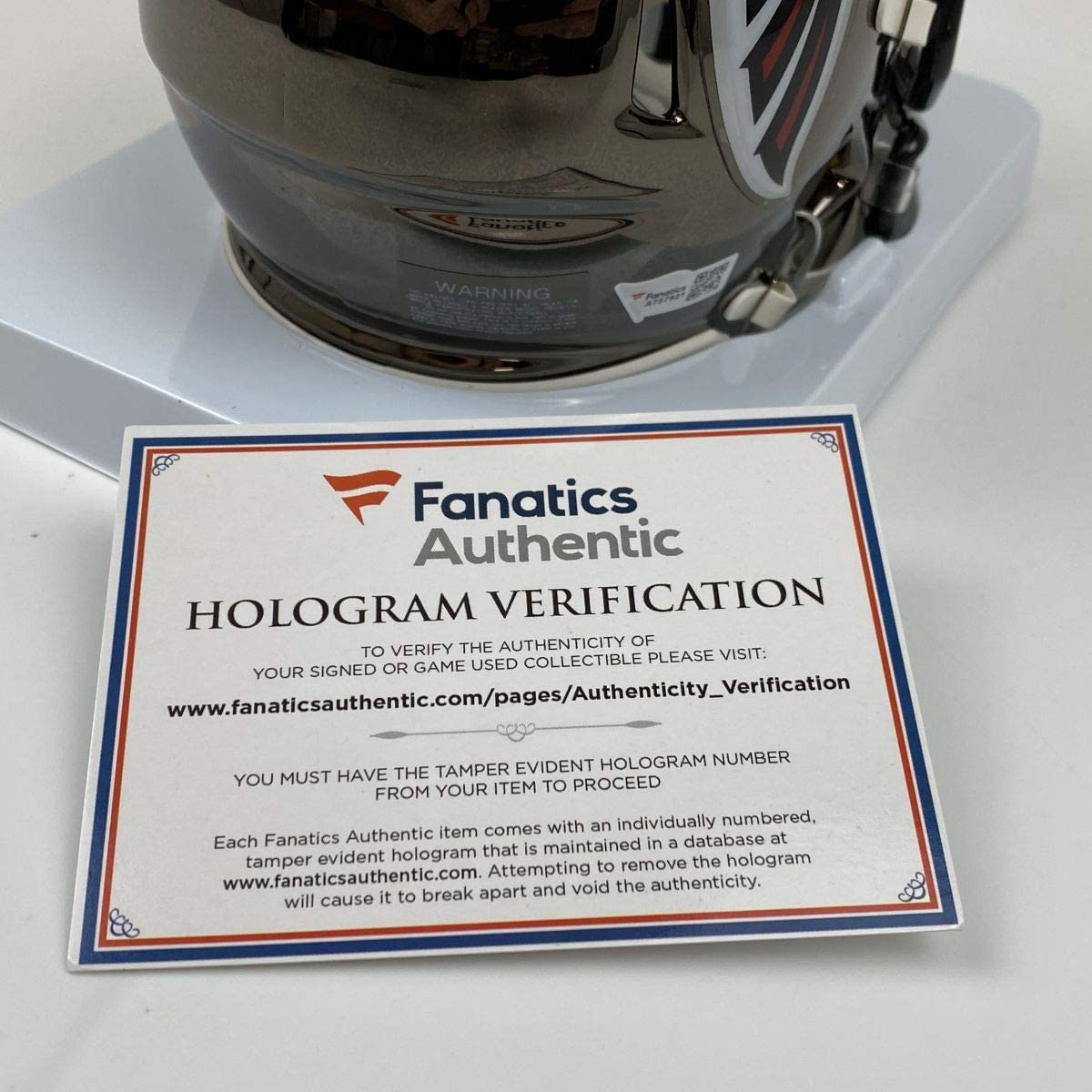 Autographed/Signed Matt Ryan Chrome Atlanta Falcons Football Mini Helmet Fanatics COA